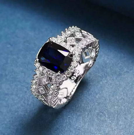 Silver Gemstone Ring – Ruby & Sapphire