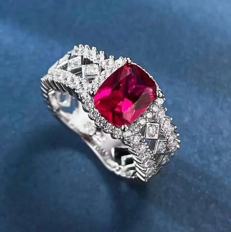 Silver Gemstone Ring – Ruby & Sapphire
