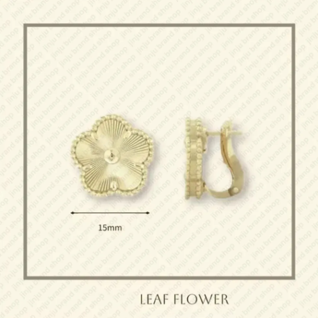 Luxury Clover Pearl Earrings – 18K Gold Finish